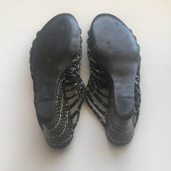 Calvin Klein Wedge Phillipa Snakeskin Strappy Shoe - Picture 5 of 13